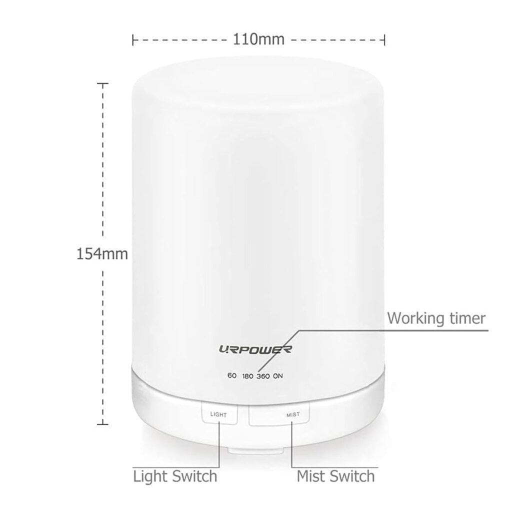 URPOWER Aroma Essential Oil Diffuser Night Light